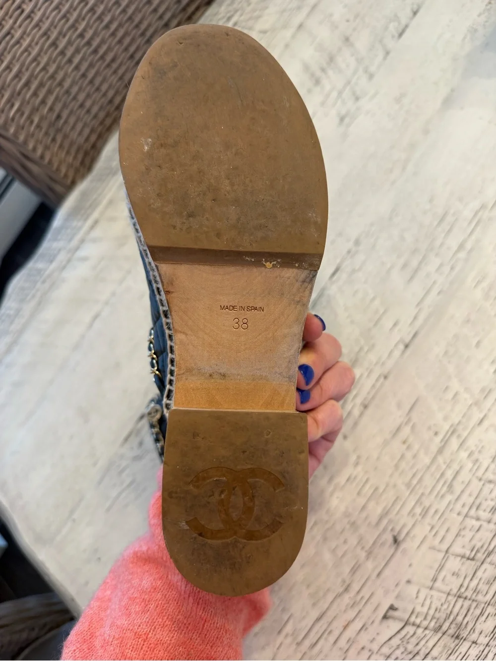 CHANEL Black Quilted Leather Clog